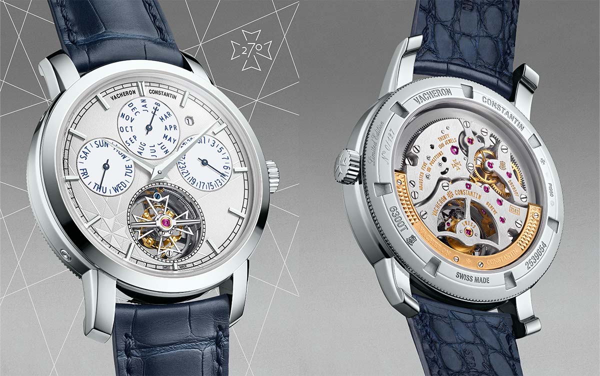 江詩丹頓Traditionnelle陀飛輪萬年曆腕錶。